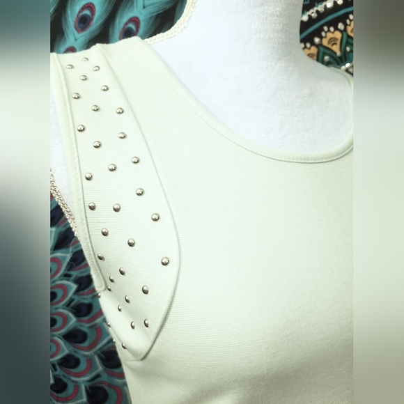 Sleeveless Studded Peplum Top- NWT - Picture 3 of 4